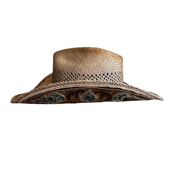 Bullhide Western Womens Hat Horseshoe From The Heart Size Small Panama Straw Hat - Picture 1 of 10